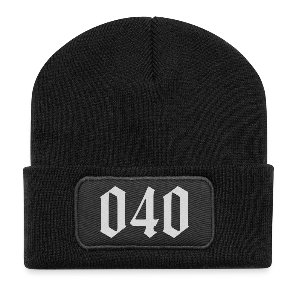 Recycelte Patch Beanie - Schwarz