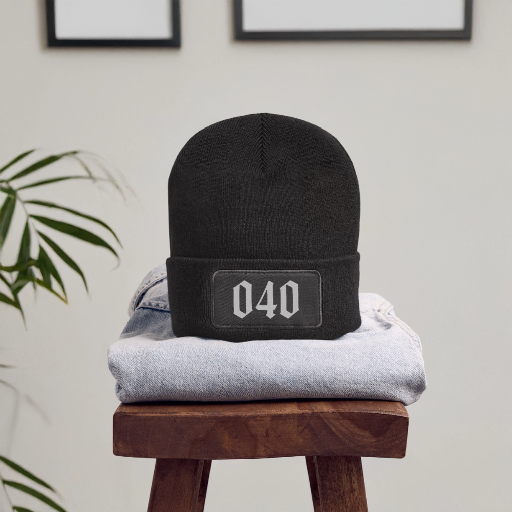 Recycelte Patch Beanie - Dunkelgrau